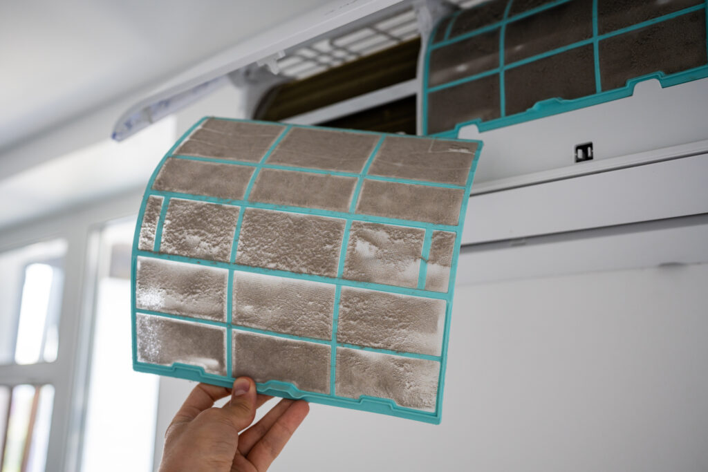 Dirty air filter. It's important to change or clean your air filters for better air quality and HVAC system performance | Accurate Air