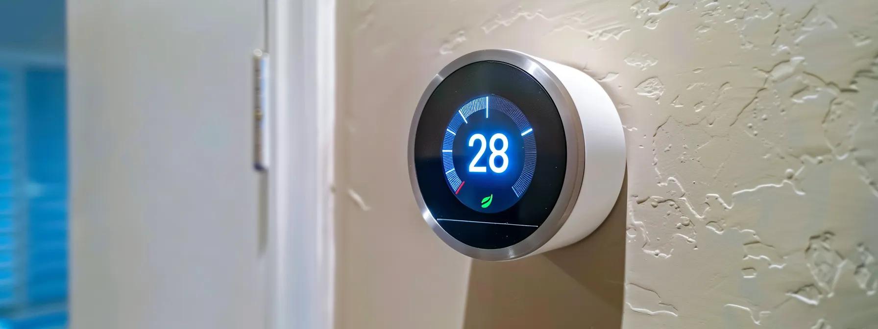 sleek smart thermostat on wall