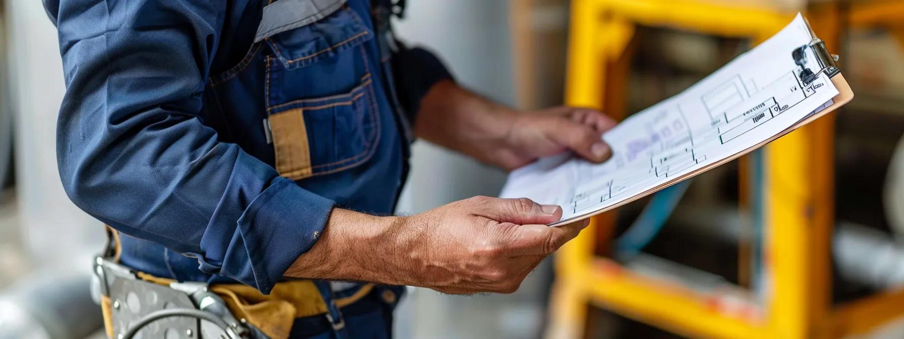 Hvac contractor holding a checklist
