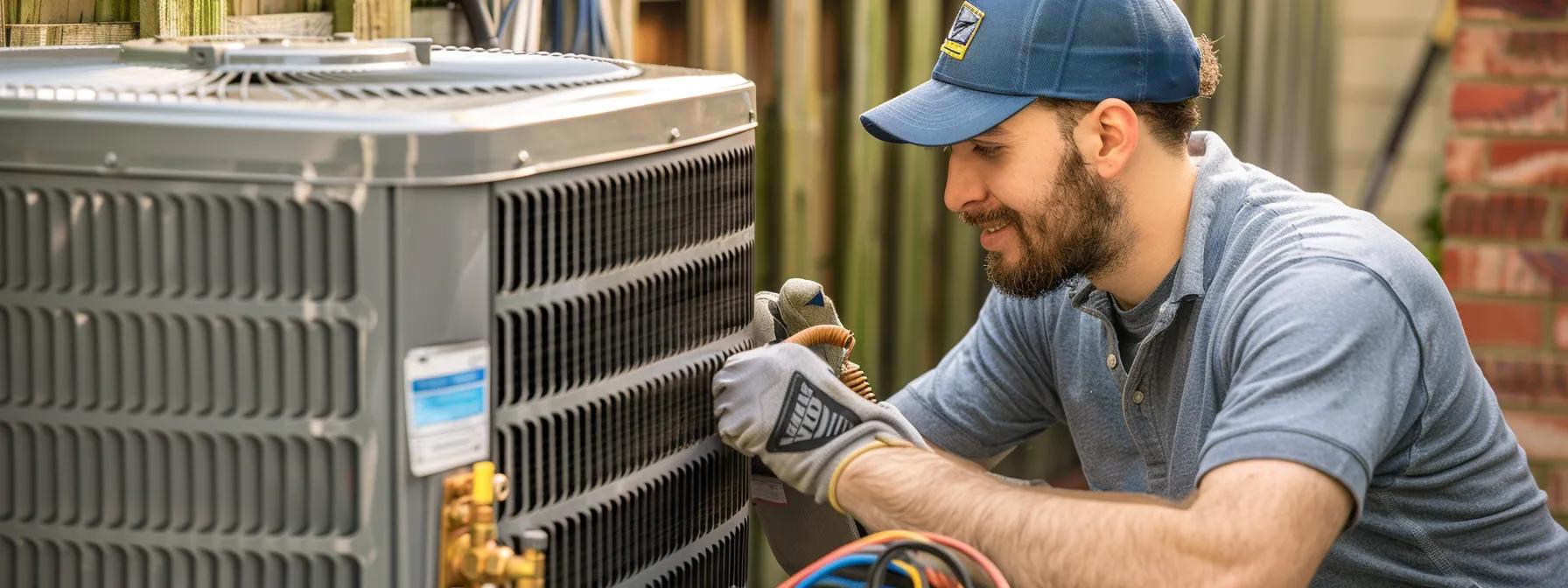 hvac technician removing slime from ac system