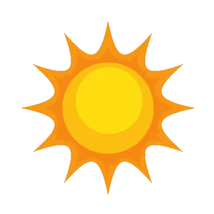 Cartoon sun illustration for summer heat. Accurate Air Conditioning and Heating services for hot weather | Accurate Air