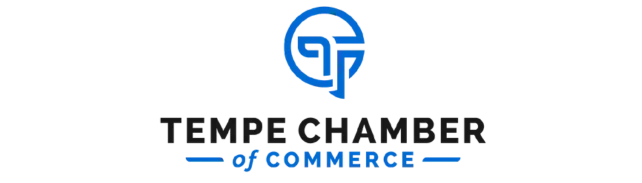 Tempe Chamber of Commerce logo featuring stylized letters "GTP" in blue and black text.