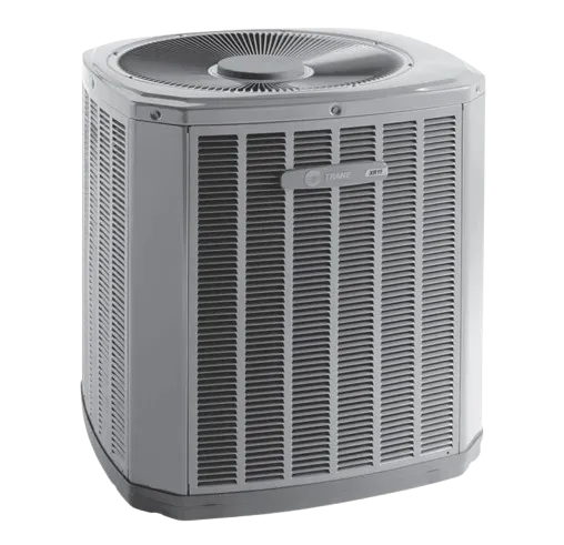 A Trane outdoor heat pump unit.